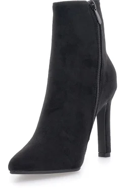 Stivaletti Neri Effetto Suede Con Tacco 10 cm 486-THE FIRST Discount