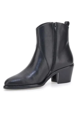 Stivaletti neri in pelle con tacco medio 865040-PITTARELLO CLASS Discount