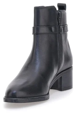 Stivaletti neri in pelle con tacco basso 852160-PITTARELLO CLASS Discount