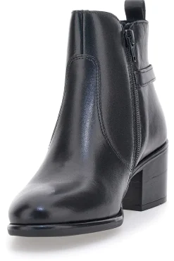 Stivaletti neri in pelle con tacco medio 1976-PITTARELLO CLASS Outlet