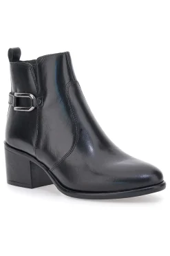 Stivaletti neri in pelle con tacco medio 1976-PITTARELLO CLASS Outlet