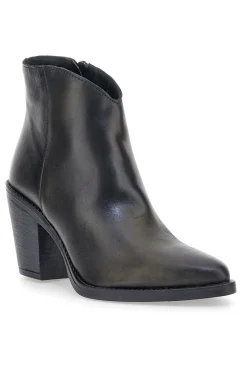 Stivaletti neri in vera pelle con tacco alto squadrato 6326400-PITTARELLO GLAM Outlet