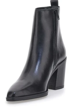 Stivaletti Neri Vera Pelle Con tacco a Blocco 52145-PITTARELLO GLAM Outlet
