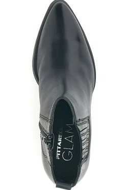 Stivaletti Neri Vera Pelle Con tacco a Blocco 54240-PITTARELLO GLAM Online