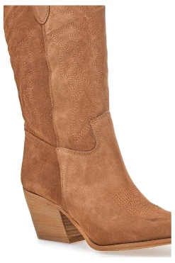 Stivaletti texani marroni in vera pelle ricamati TEX901RN-PITTARELLO LOVE Outlet