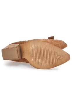 Stivaletti texani marroni in vera pelle ricamati TEX901RN-PITTARELLO LOVE Outlet