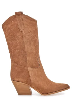 Stivaletti texani marroni in vera pelle ricamati TEX901RN-PITTARELLO LOVE Outlet