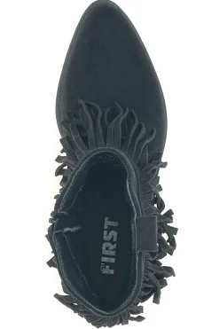 Stivaletti texani neri con frange lunghe P638-THE FIRST Hot
