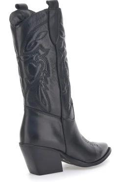 Stivaletti Texani Neri Con Tomaia Ricamata Made in Italy TEX901RN-PITTARELLO LOVE Online
