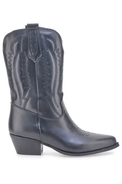 Stivaletti texani neri in vera pelle ricamati TEX4090-PITTARELLO LOVE Clearance
