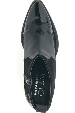 Stivaletti Texani Neri In Vera Pelle 54265-PITTARELLO GLAM Sale