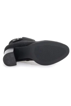 Stivaletto nero effetto camoscio con tacco Alto 370-ENERGY Discount