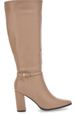 Stivali beige con tacco alto e cinturino 6002-LE HAVRE PARIS