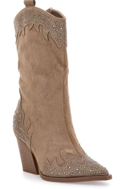 Stivali Camperos Beige con brillanti 505-THE FIRST Hot