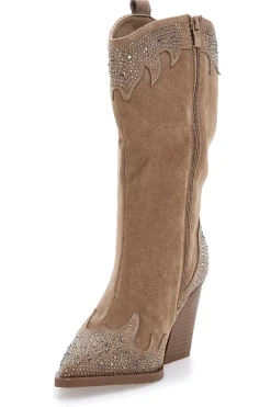 Stivali Camperos Beige con brillanti 505-THE FIRST Hot
