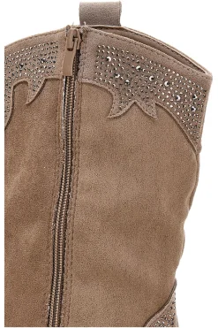 Stivali Camperos Beige con brillanti 505-THE FIRST Hot