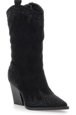 Stivali Camperos Neri con brillanti 505-THE FIRST New