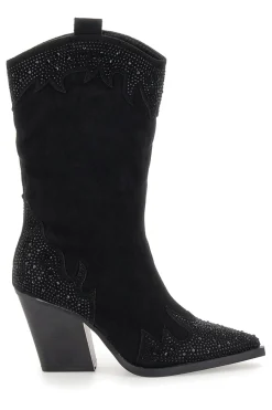 Stivali Camperos Neri con brillanti 505-THE FIRST New