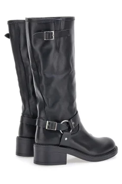 Stivali Neri in Vera Pelle con Fibbia 3-PITTARELLO GLAM Discount