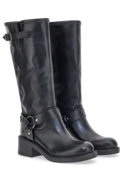 Stivali Neri in Vera Pelle con Fibbia 3-PITTARELLO GLAM Discount
