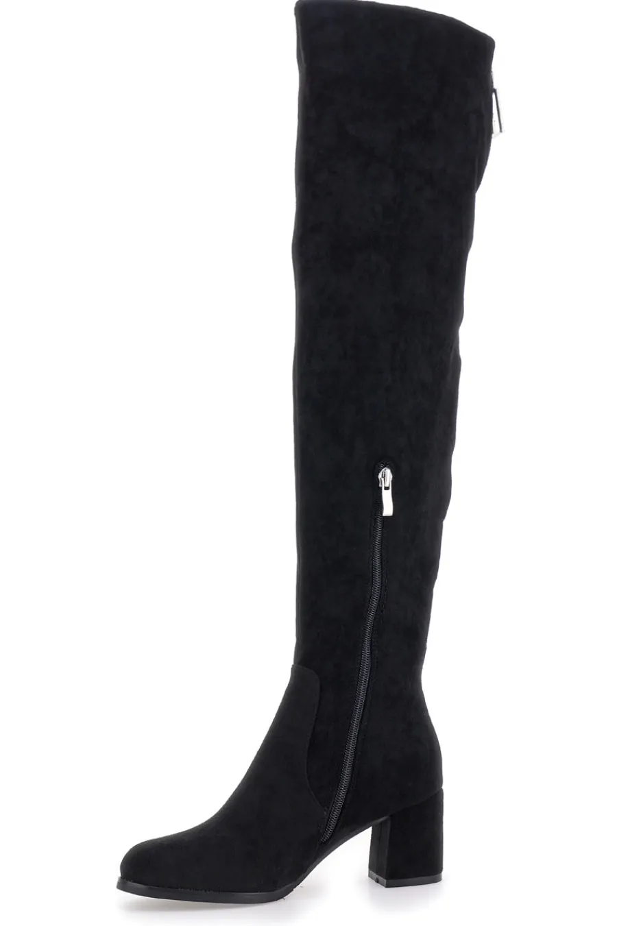 Stivali neri sopra al ginocchio con zip gioiello 1983G425-LE HAVRE PARIS Clearance