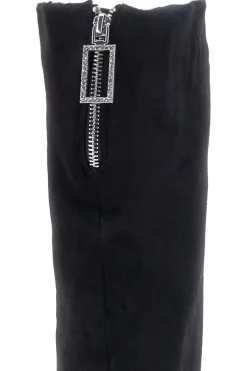 Stivali neri sopra al ginocchio con zip gioiello 1983G425-LE HAVRE PARIS Clearance