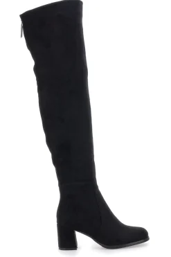 Stivali neri sopra al ginocchio con zip gioiello 1983G425-LE HAVRE PARIS Clearance