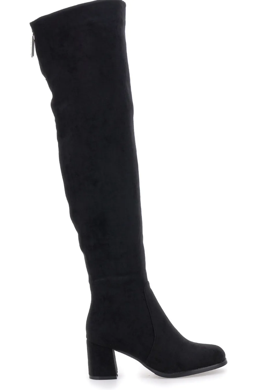 Stivali neri sopra al ginocchio con zip gioiello 1983G425-LE HAVRE PARIS Clearance