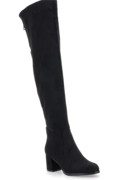 Stivali neri sopra al ginocchio con zip gioiello 1983G425-LE HAVRE PARIS Clearance