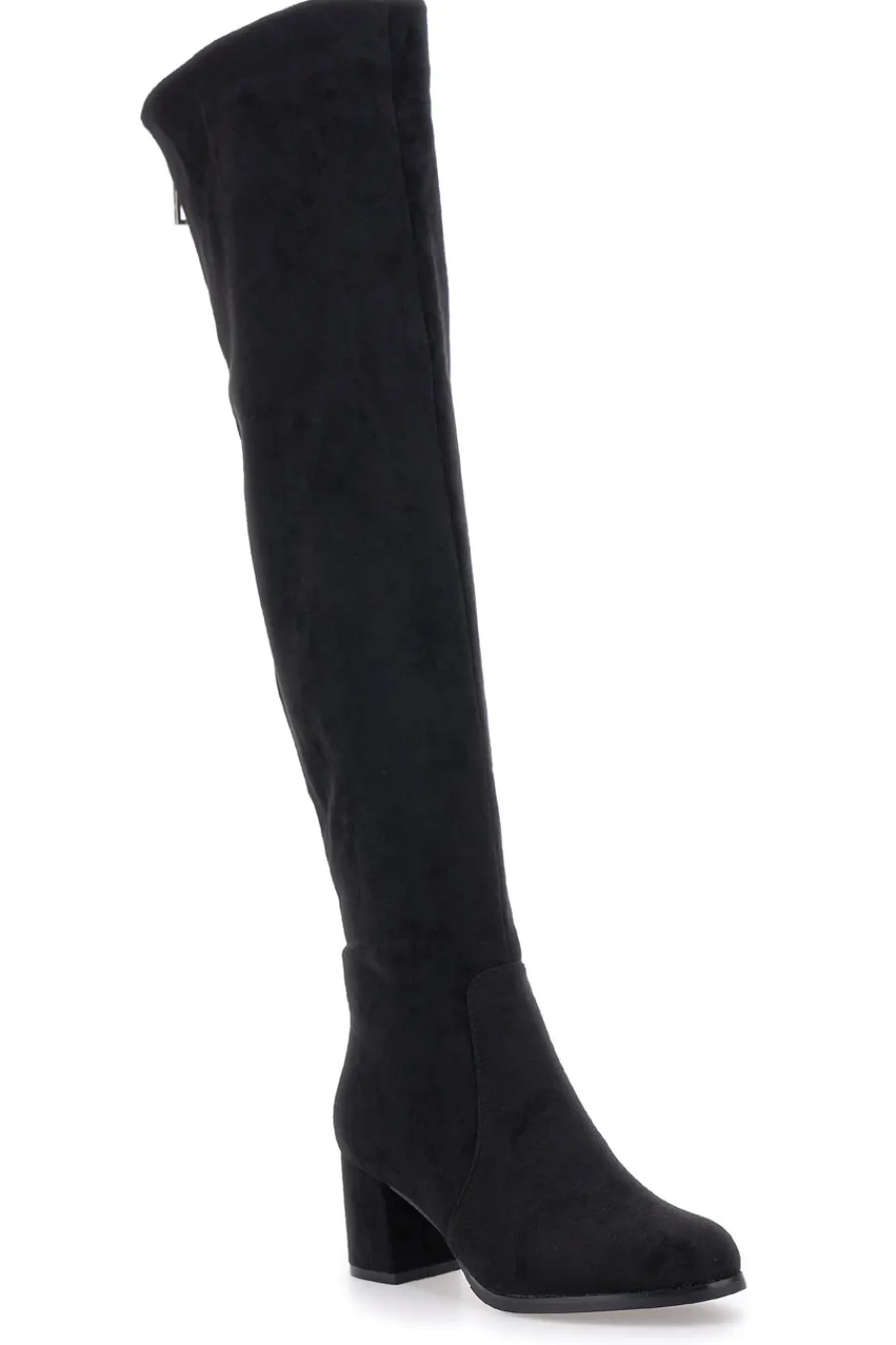 Stivali neri sopra al ginocchio con zip gioiello 1983G425-LE HAVRE PARIS Clearance
