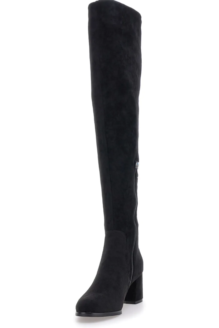 Stivali neri sopra al ginocchio con zip gioiello 1983G425-LE HAVRE PARIS Clearance