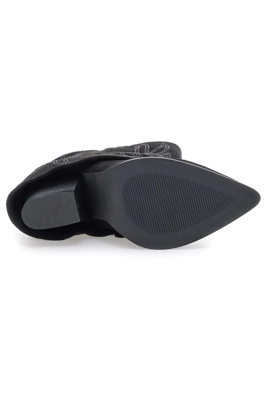 Stivali Texani Neri A Punta con Brillantini 507-THE FIRST Clearance