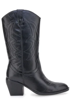 Stivali texani neri in vera pelle con tacco largo KI5496-PITTARELLO FOCUS New