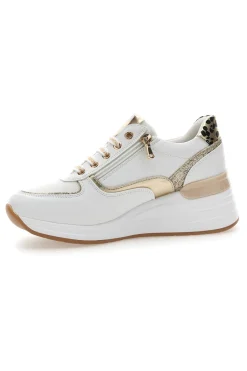 Stringate Bianche con Dettagli Oro e Leopardati 8481-LAURA BIAGIOTTI Clearance