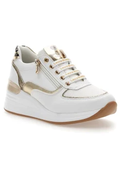 Stringate Bianche con Dettagli Oro e Leopardati 8481-LAURA BIAGIOTTI Clearance