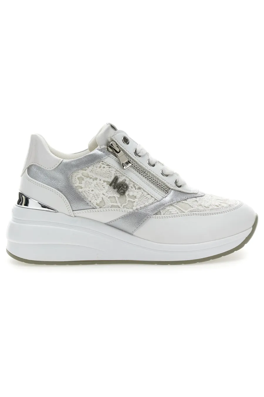 Stringate Bianche con Platform e Decorazioni Ricamate 51051-MARIELLA BURANI Outlet