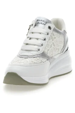 Stringate Bianche con Platform e Decorazioni Ricamate 51051-MARIELLA BURANI Outlet