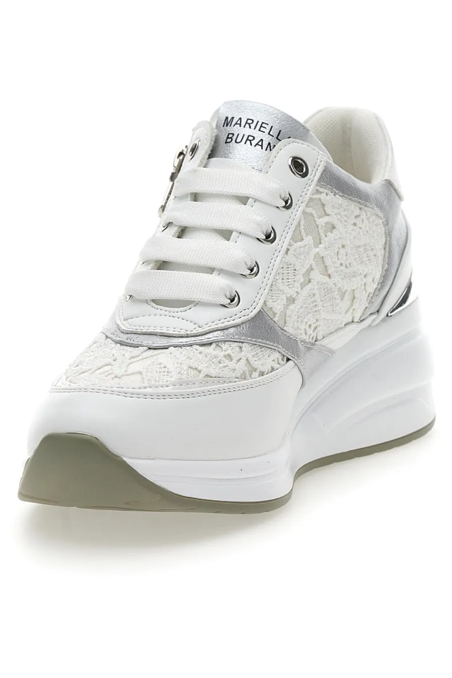 Stringate Bianche con Platform e Decorazioni Ricamate 51051-MARIELLA BURANI Outlet