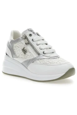 Stringate Bianche con Platform e Decorazioni Ricamate 51051-MARIELLA BURANI Outlet