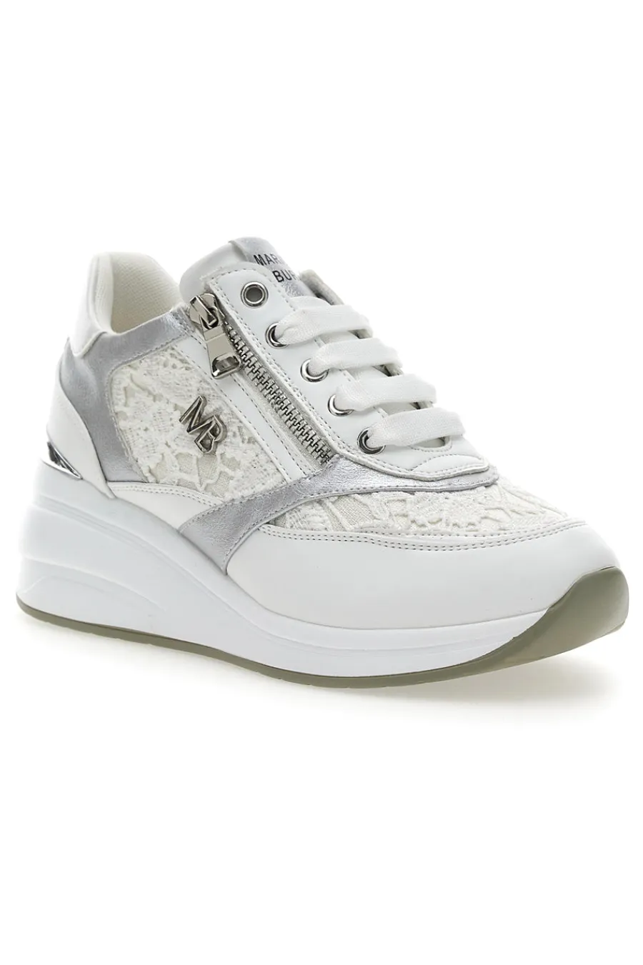 Stringate Bianche con Platform e Decorazioni Ricamate 51051-MARIELLA BURANI Outlet