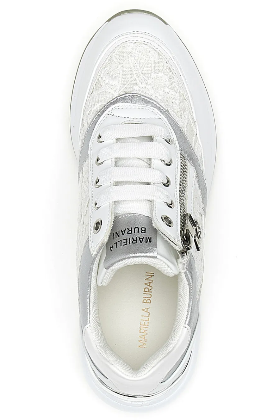 Stringate Bianche con Platform e Decorazioni Ricamate 51051-MARIELLA BURANI Outlet