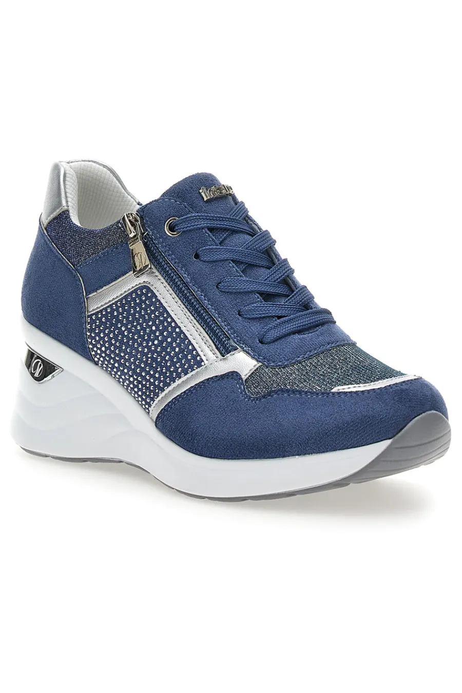 Stringate Blu con Platform e Tomaia Decorata 433 IN-INBLU