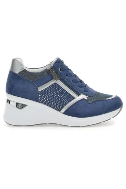 Stringate Blu con Platform e Tomaia Decorata 433 IN-INBLU