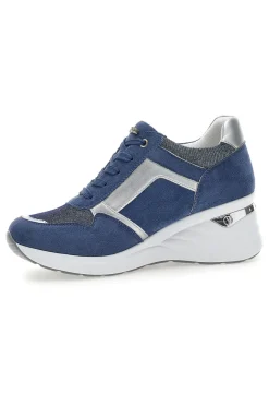 Stringate Blu con Platform e Tomaia Decorata 433 IN-INBLU