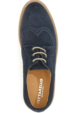 Stringate in Vera Pelle Pittarello 52031 Blu
