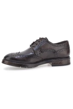 Stringate nere in vera pelle con lavorazione brogue Pittarello Plus 1268