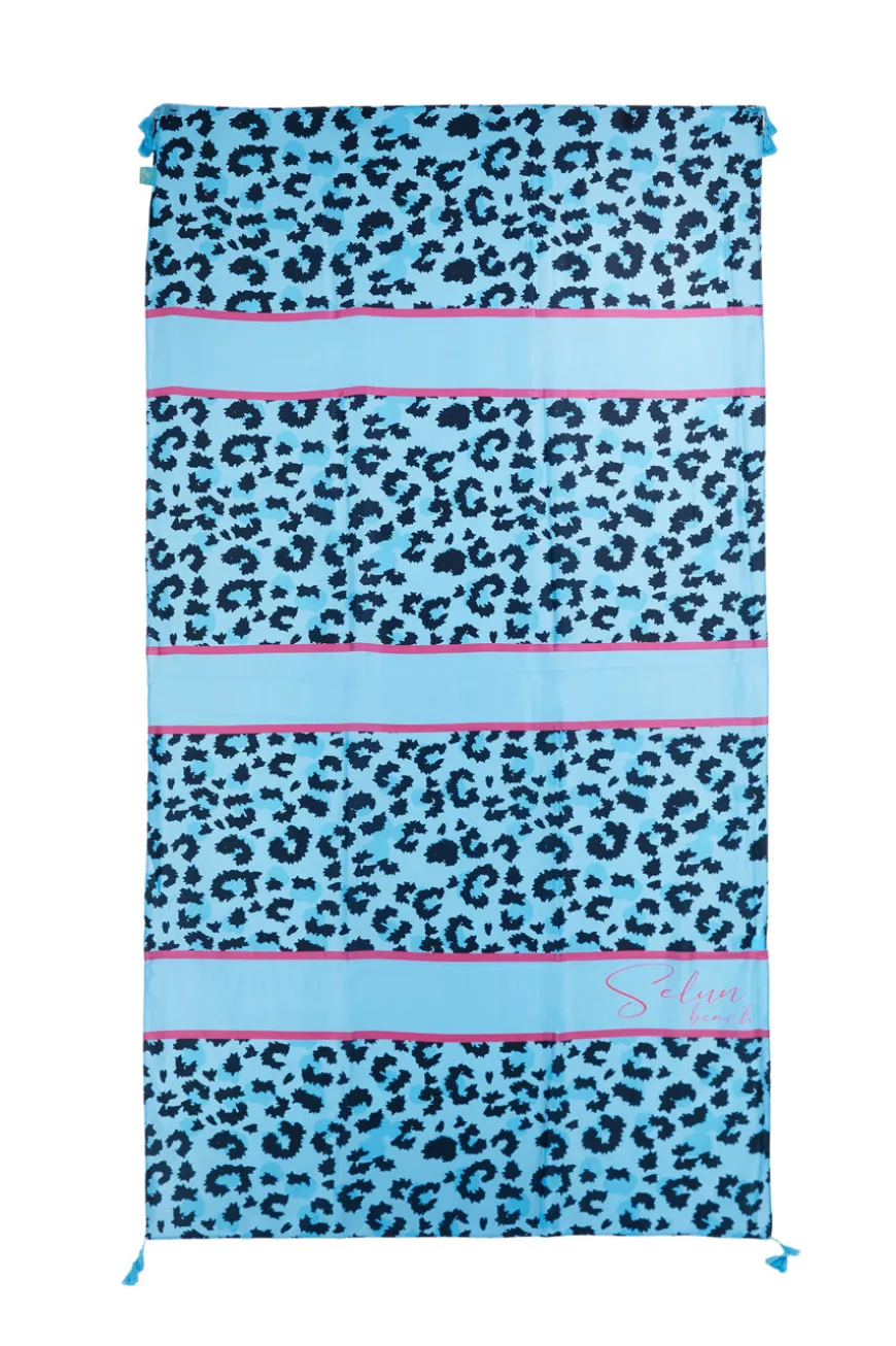 Telo mare azzurro animalier Selun beach 261006