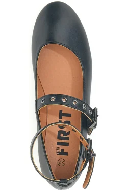 IDEA2286 e Ballerinas mit Nietenriemen-THE FIRST Outlet