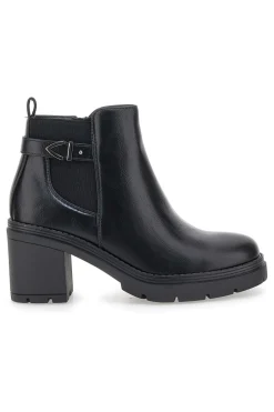 P629 e Stiefeletten mit mittelhohem Absatz und seitlichem Riemen-THE FIRST Best