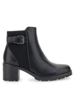 P628 e Stiefeletten mit mittlerem Absatz und elastischer Seite-THE FIRST Online